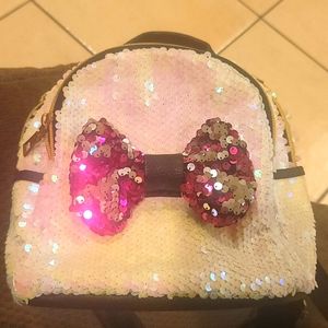 Mini backpack with sequin all over